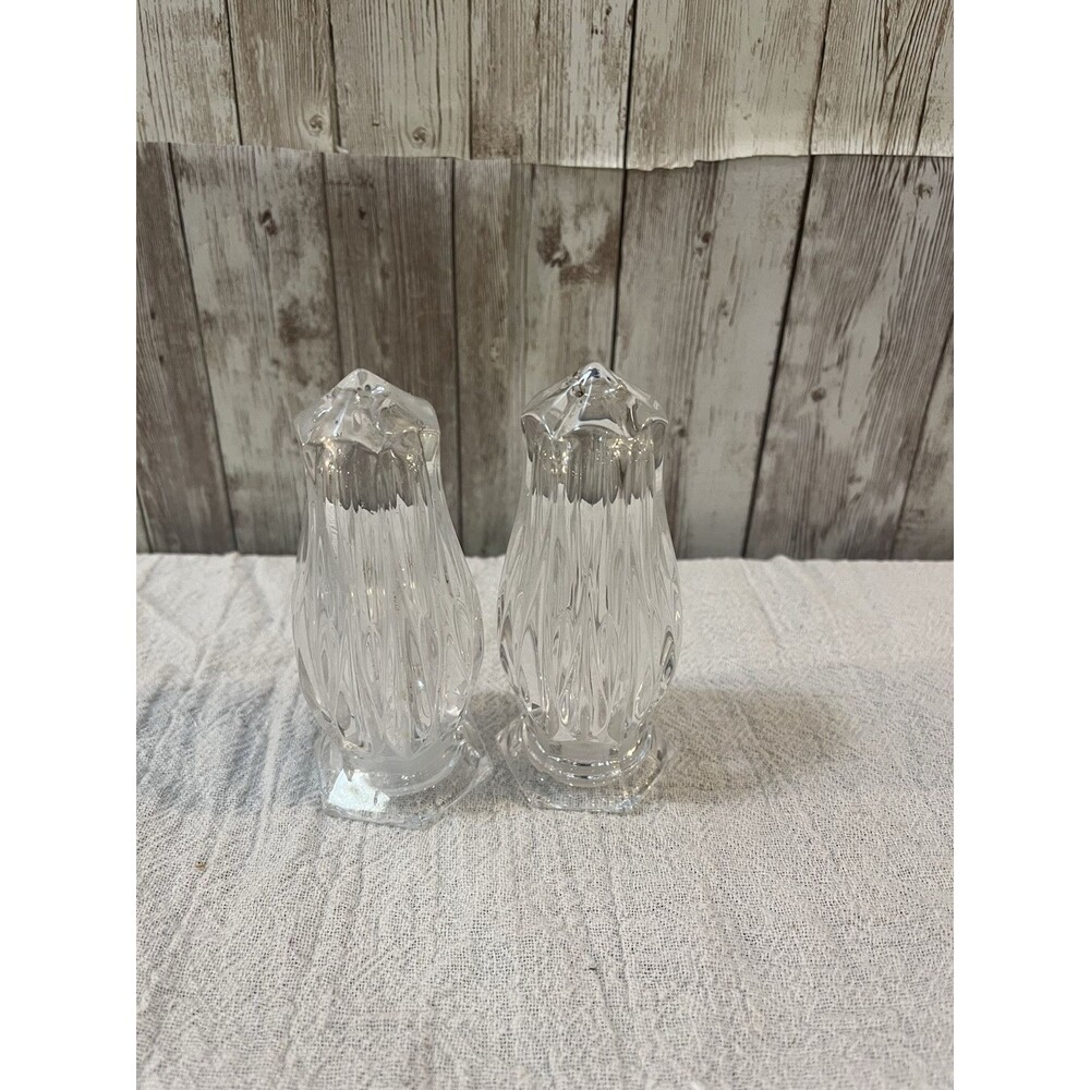 Mikasa Salt & Pepper Shakers Icicles Full Lead Crystal 4 3/8” Made In Germany